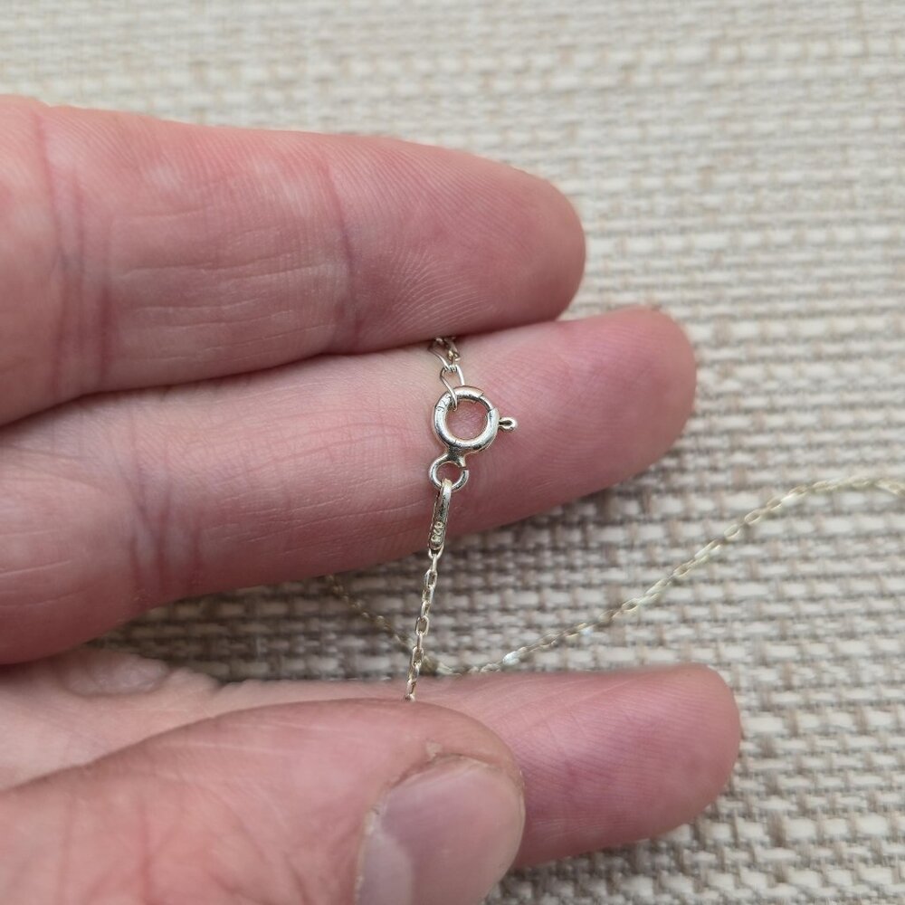 20.5 + 2 Inch Sterling Silver Letter E Necklace A5507 - Picture 4 of 6